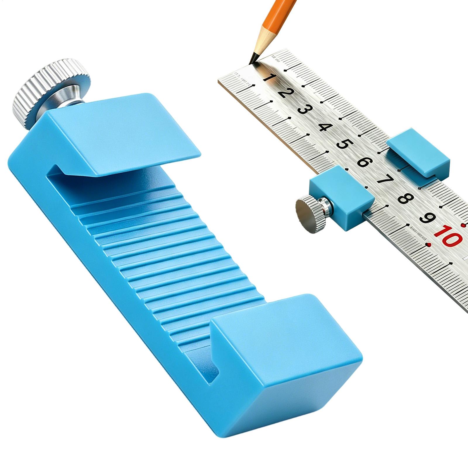 Woodworking Ruler - 木工定規ストップ大工定規位置決めスクライビングブロック木工スチールスケールストップ建設用家庭用ワークショップ用