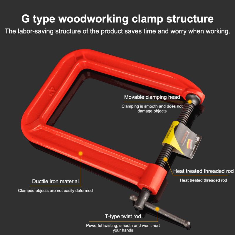 Woodworking Industry - Gクランプ ディープリーチCクランプ 1/1.5/2インチ C型クランプ ヘビーデューティースチールCクランプ 工業用強度Cクランプ