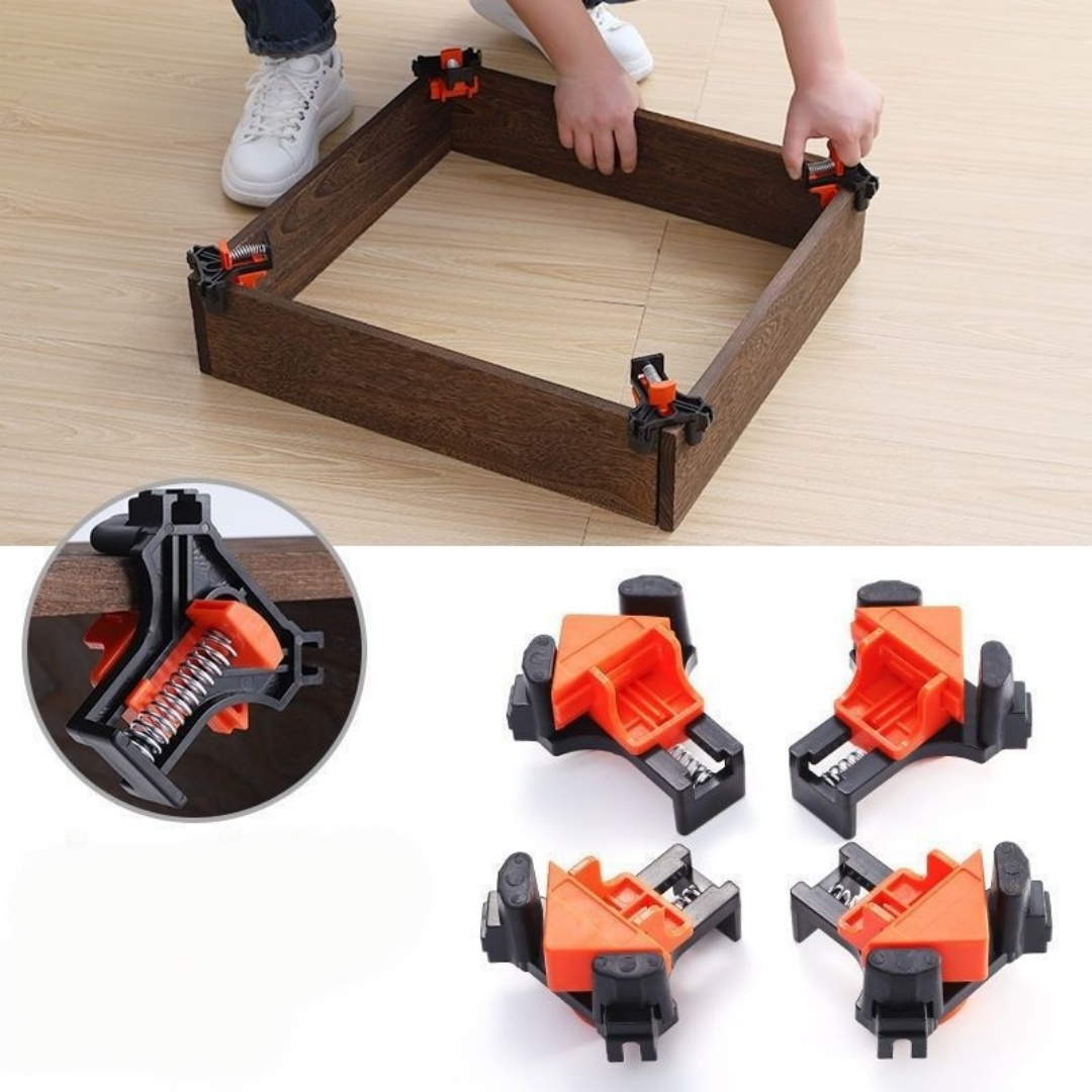 Woodworking Man - 4個 90 ° 直角クランプ固定クリップ額縁コーナークランプ木工ハンドツール家具修理写真補強