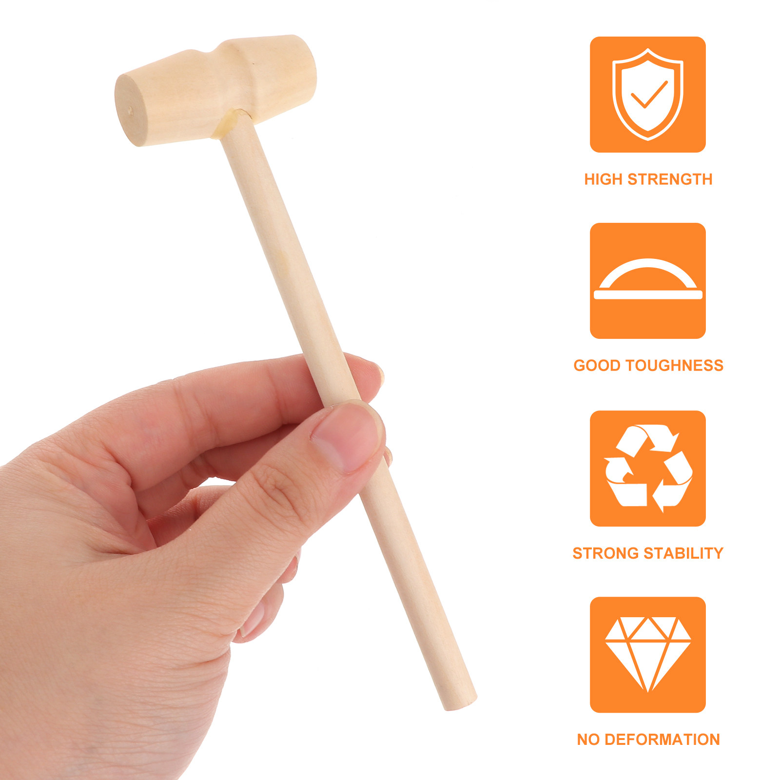 Wooden Mallet Carving - 20個入り 子供用木製ミニマレット 未完成の無垢ハンマー 赤ちゃんの手の筋肉トレーニング DIY 彫刻