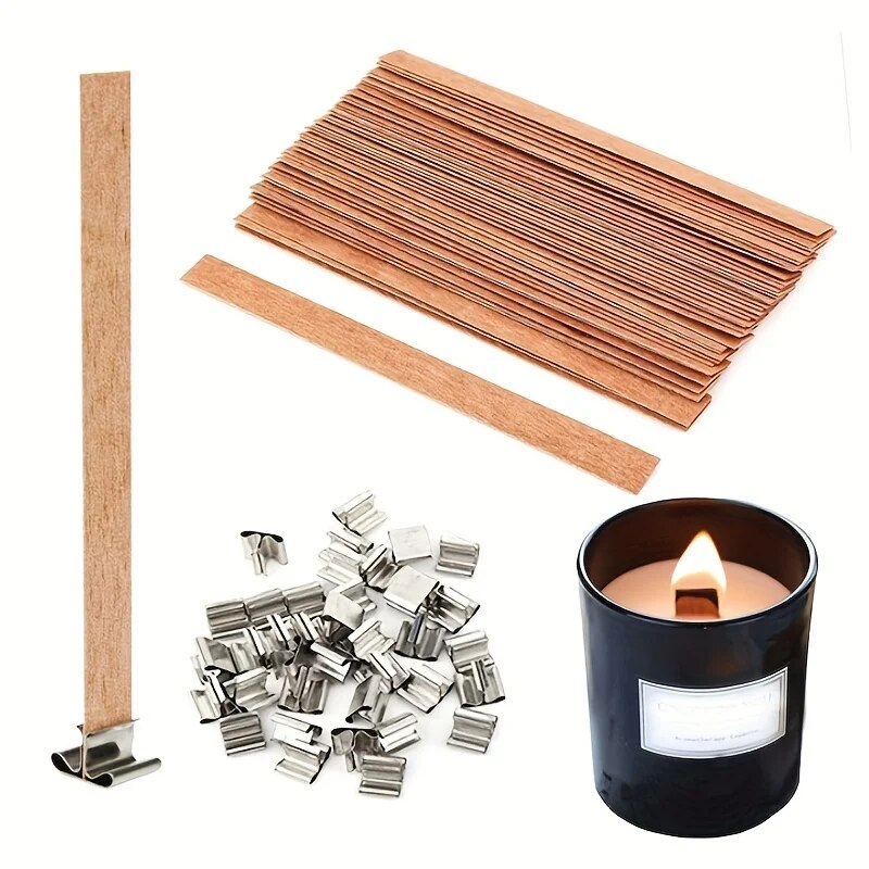 Woodworking Z Clips - 30 個の高品質木製キャンドル芯クリップベースクラフト籐パラフィン蜜蝋燃焼無煙芯キャンドル作成用品