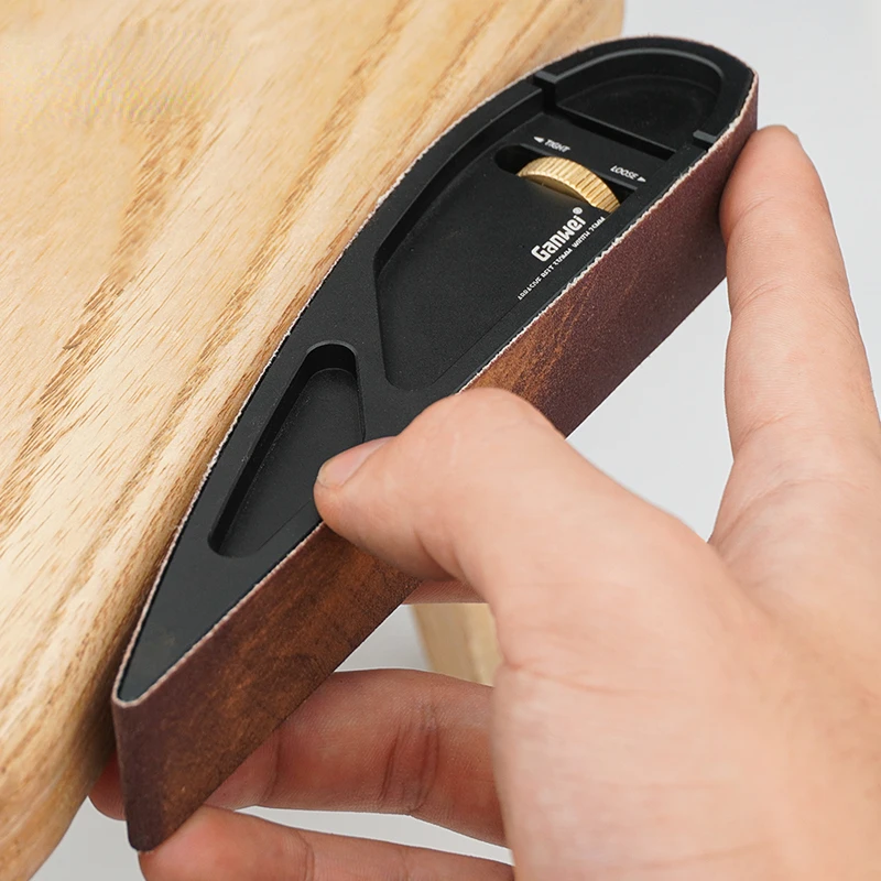 Woodworking Kumiko - 調整可能なアルミニウム合金サンドペーパーホルダー,手動カーブ,研磨ベルト,サンダー,木工,砂用ツール