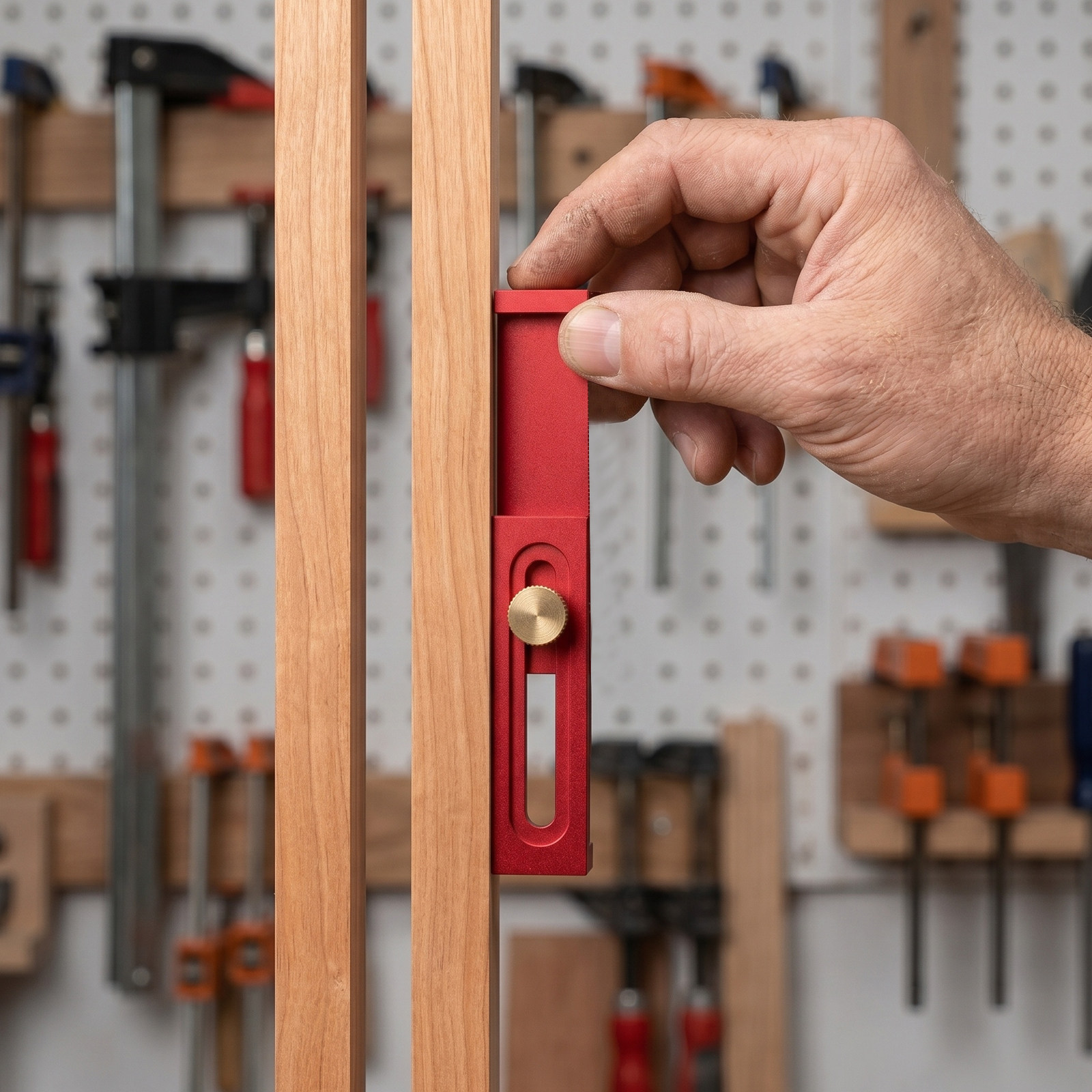 Woodworking Ruler - 木工用測定定規 アルミ合金製モーティスゲージ 5-40mm ロック式深さゲージ ほぞ穴の隙間測定用 大工用