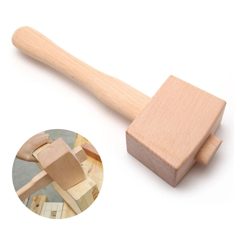 Wooden Mallet Carving - DIY手作り革、木工道具、子供の手作り無垢材、ブナ材ハンマー、木工木彫りハンマー