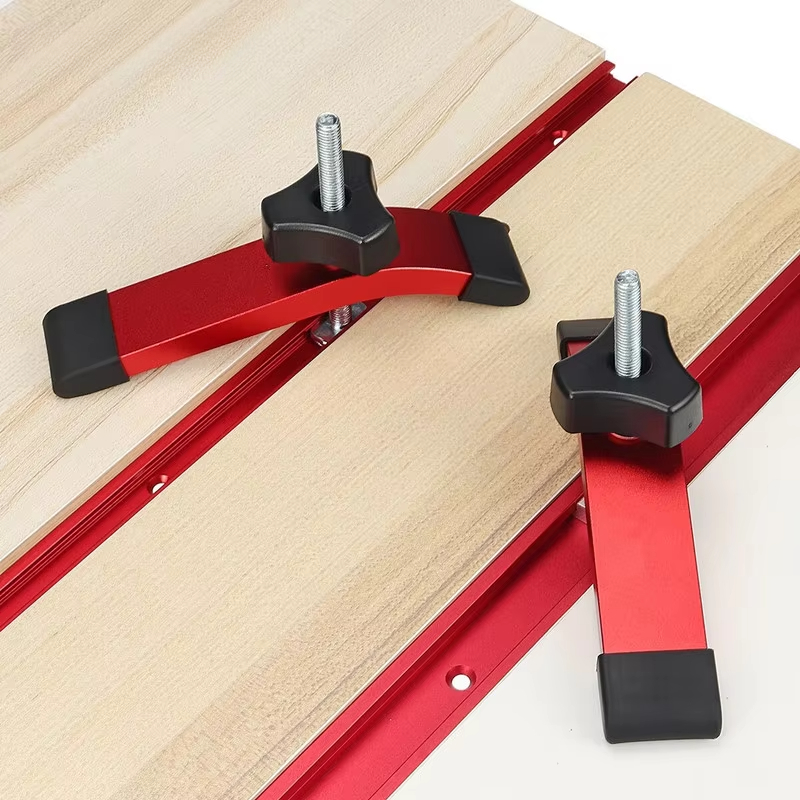 Woodworking Man - 1/2 個の速効性ホールドダウンクランプアルミプレスプレート木工 T スロットスライドブロック作業台テーブル用補助ツール