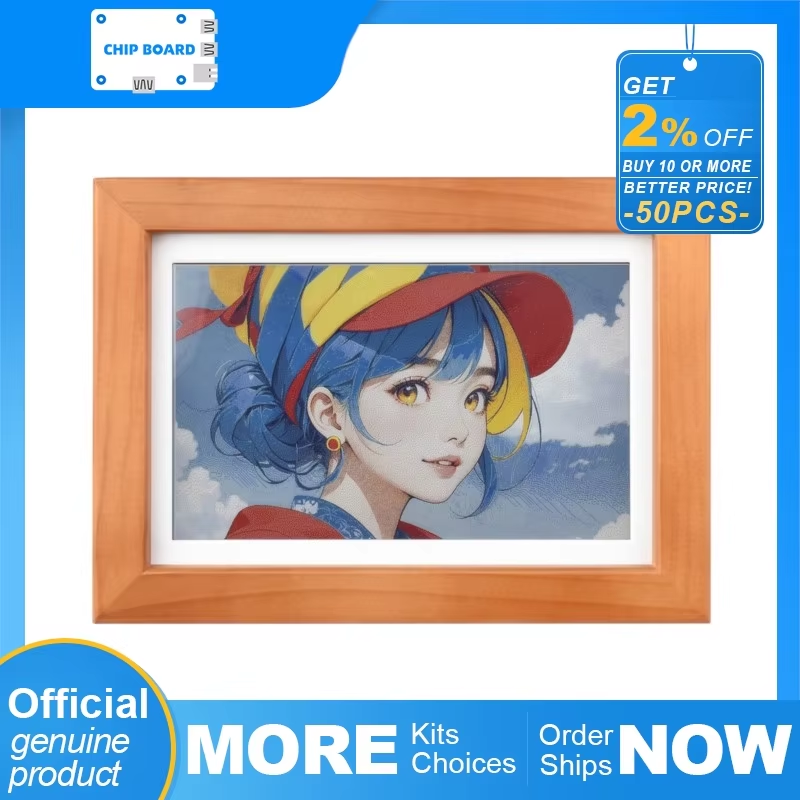 Woodworking Boards - Waveshare ESP32-S3 PhotoPainter：木製フレーム入り7.3インチE6電子ペーパーディスプレイ、800×480、超低消費電力