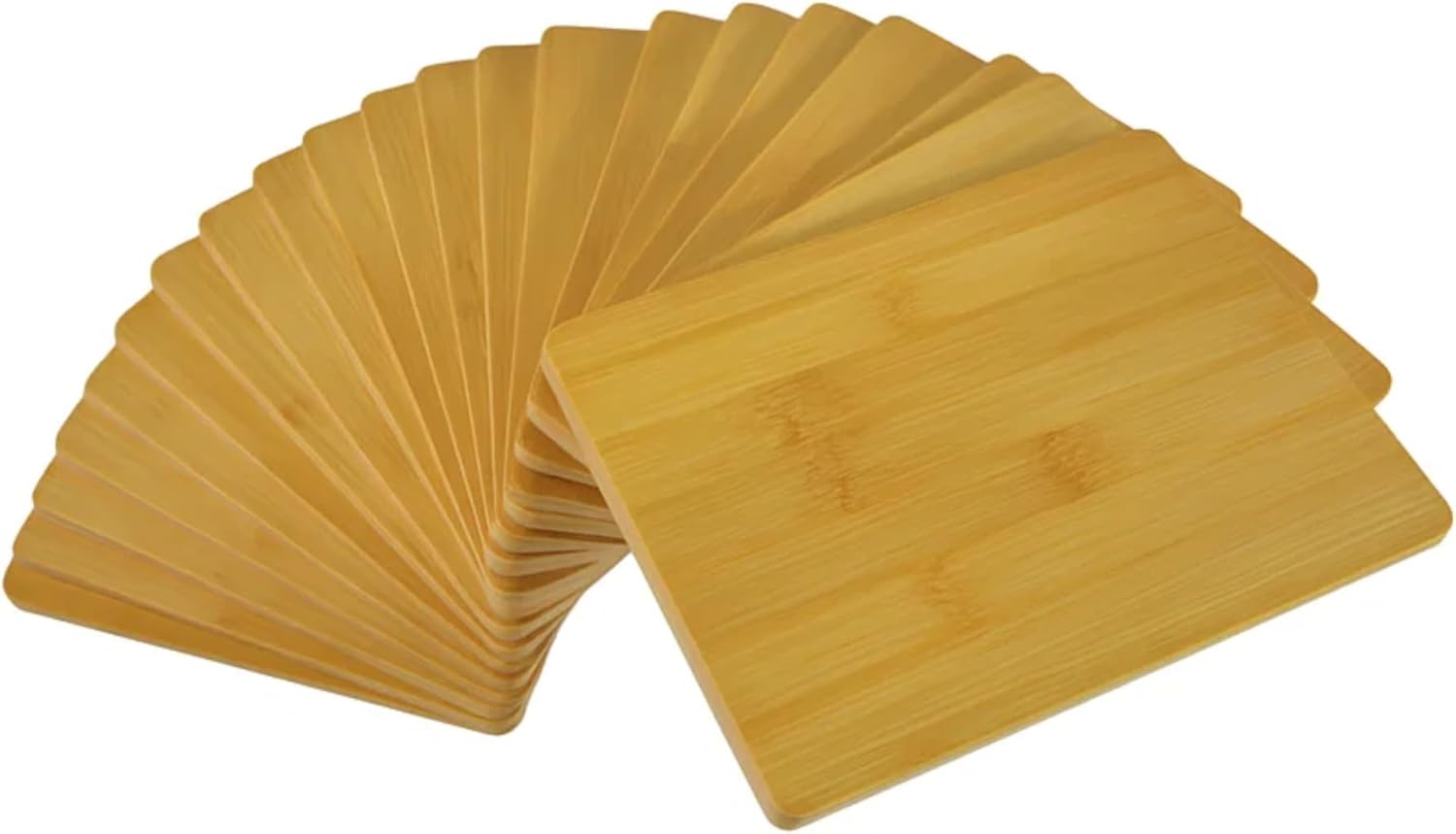 Woodworking Boards - 24枚セット、8インチ×6インチ、業務用無地竹製カッティングボード、ミニ木製シャルキュトリプラッター、サービングトレイ、ホットマット