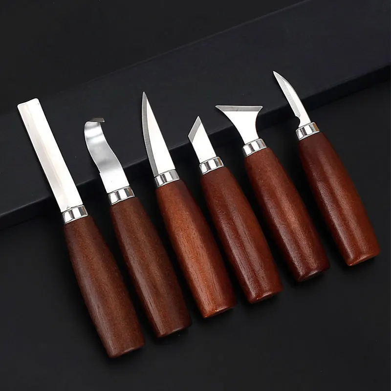 Wood Chisel Set - 6 個のツールセット木彫り用チゼル木工カッターハンドツールセット木彫りナイフ DIY ピーリング木彫り用
