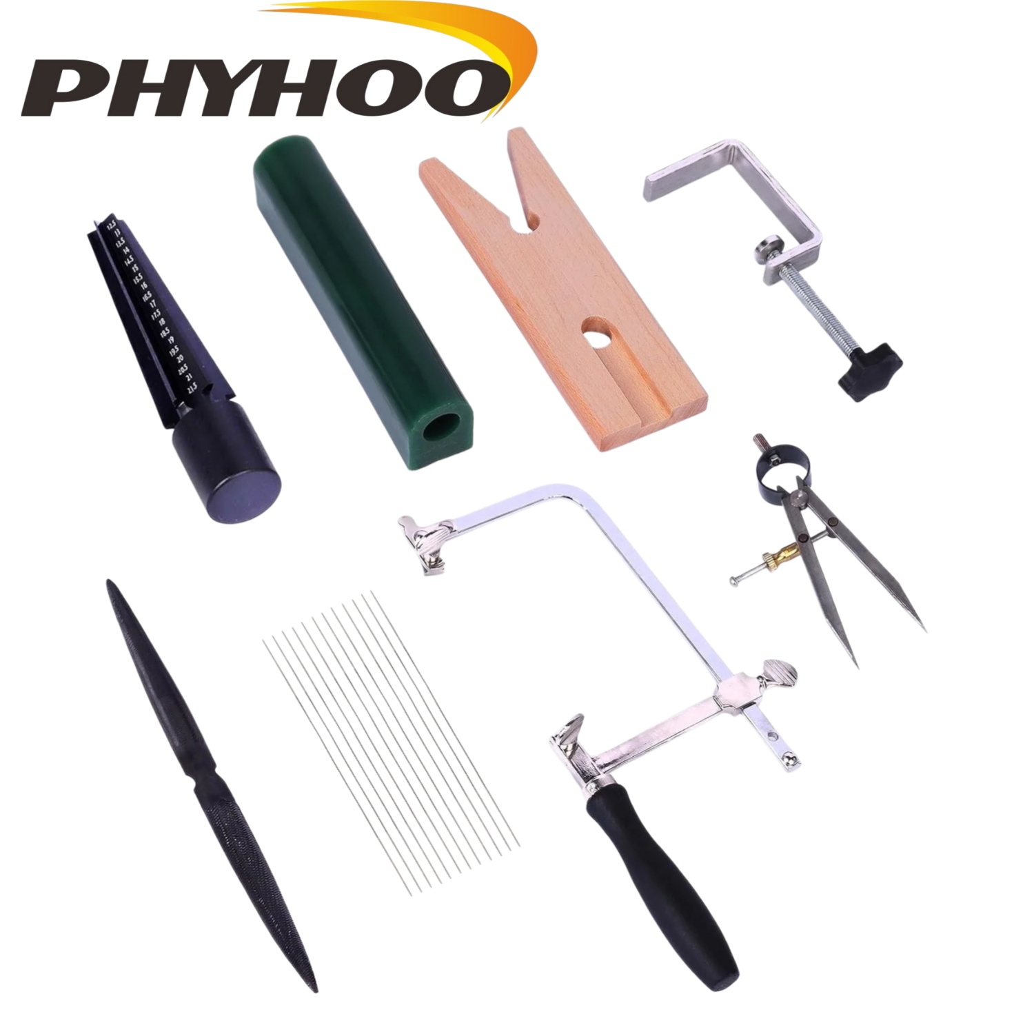 Wood Chisel Set - PHYHOO 完全なワックスリング作成キット、彫刻ツール、チューブ型、リングソーブレード、サイザー、ジュエリー鋳造用品