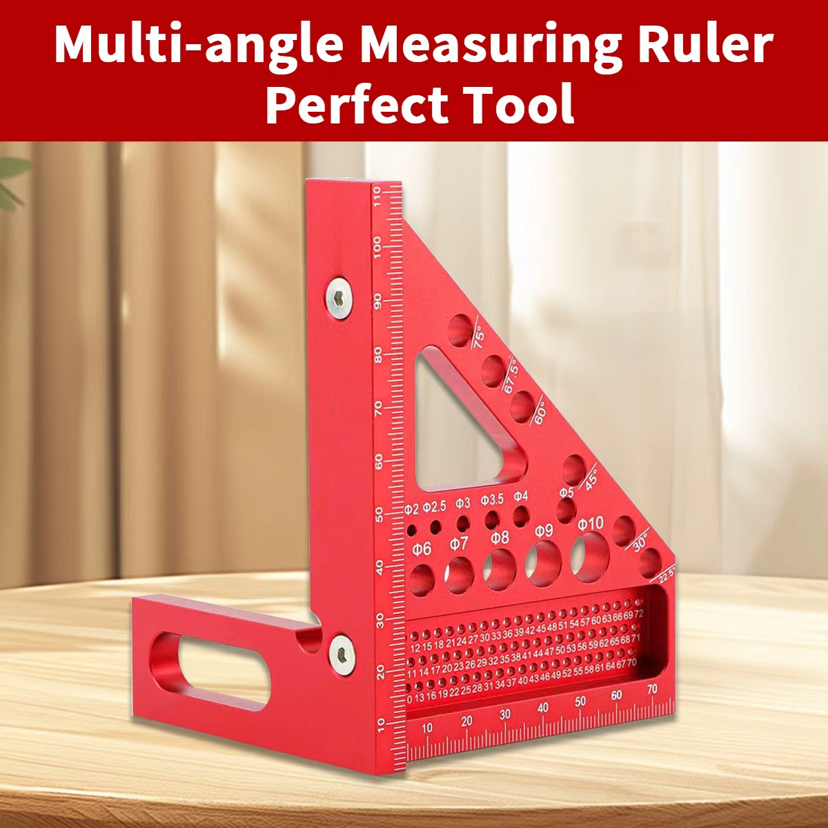 Woodworking Multi Tool - 多角度木工三角定規、精密測定＆マーキングツール