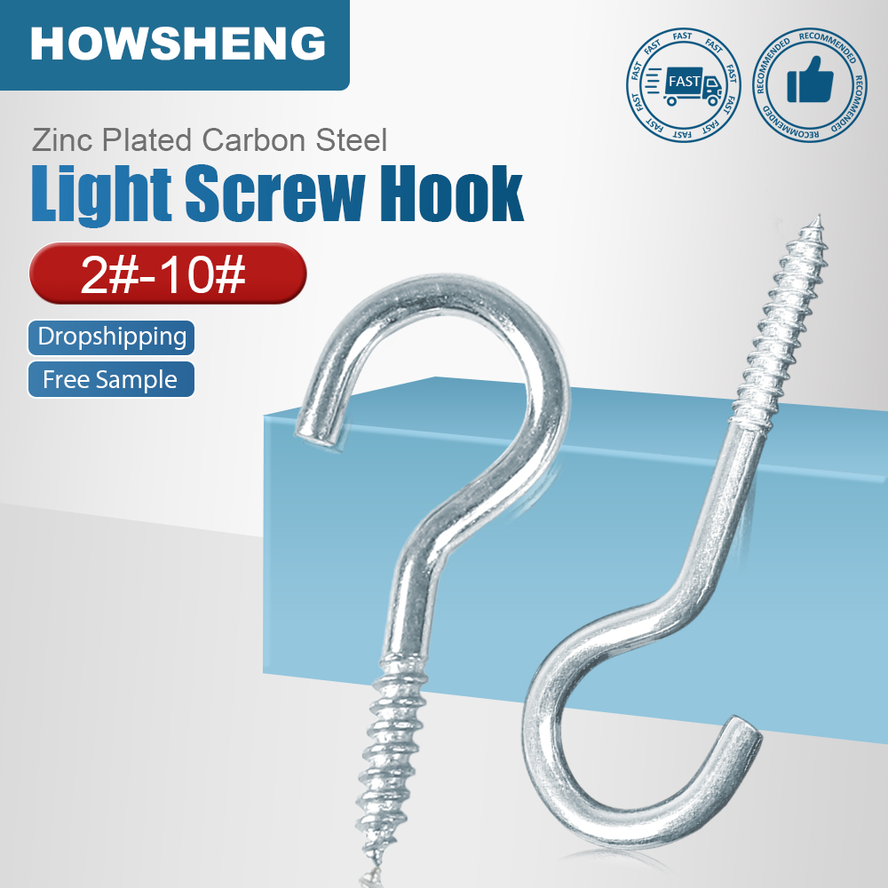 Woodworking Questions - Howsheng-羊目ランプフックねじ、疑問符フック、セルフタップねじ、青亜鉛、3 #、4 #、5 #、6 #、8 #、9