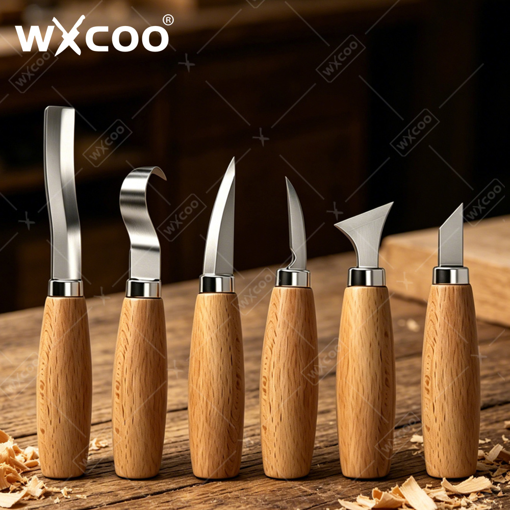 Woodworking Man - WXCOO 人間工学に基づいた木彫りフックチゼルナイフ 曲線彫刻ツール スプーン作り初心者向け プロの木工職人向け