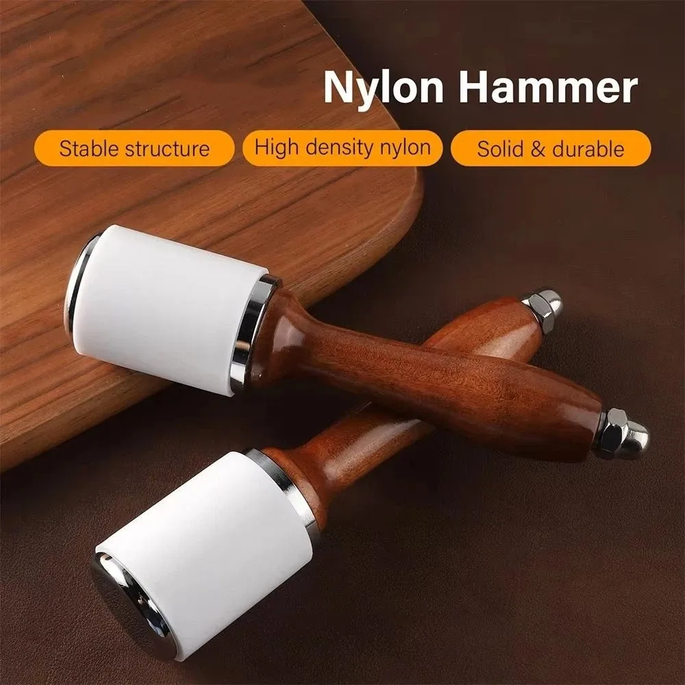 マレット木製ハンドルナイロンハンマー革工芸用ソリッドアートレ - Wooden Mallet Carving のレビューと価格