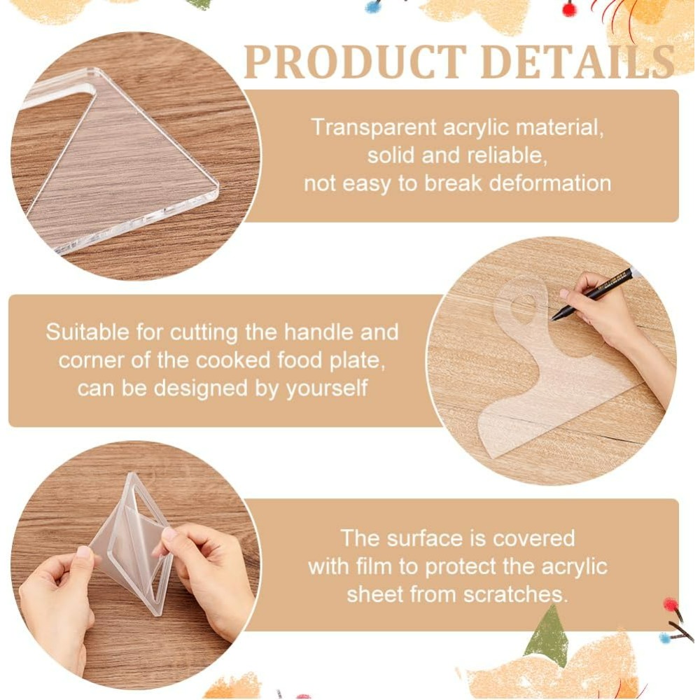 7個入りシャルキュトリテンプレートアクリルハンドル付きカッテ - Woodworking Boards のレビューと価格