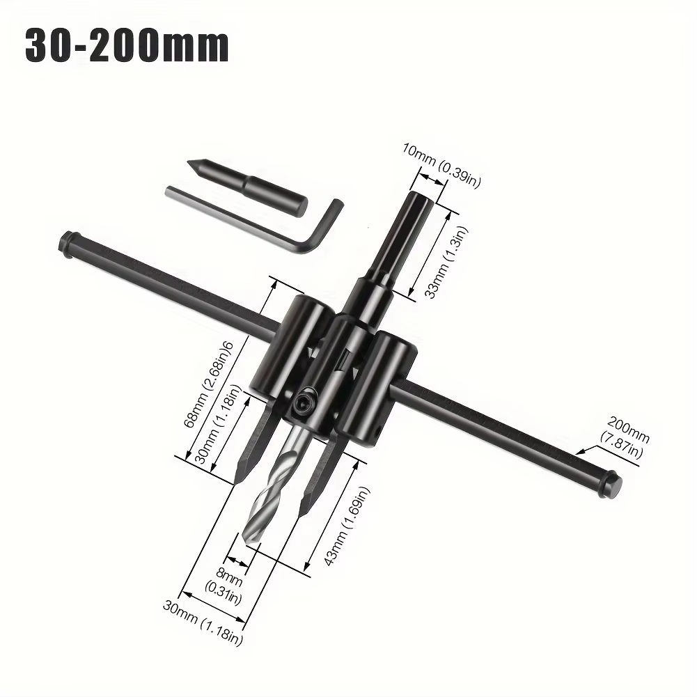 1PC 30/40-120/200/300mm 調整可能な穴 - Woodworking Saw のレビューと価格