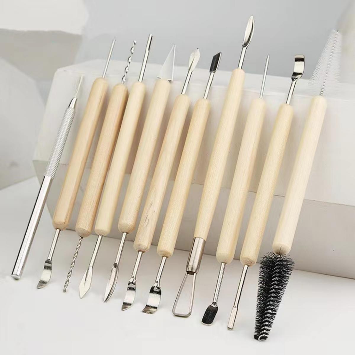 1セット陶器粘土彫刻モデリングツールセット両面セラミックポリ - Wood Chisel Set のレビューと価格