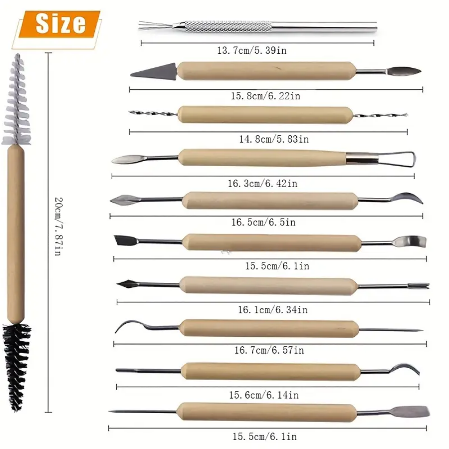 1セット陶器粘土彫刻モデリングツールセット両面セラミックポリ - Wood Chisel Set のレビューと価格