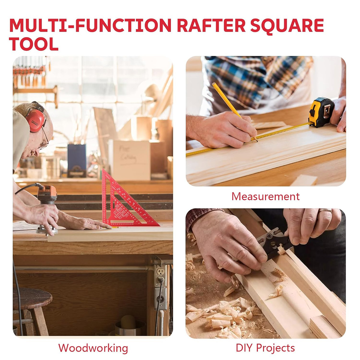 アルミ合金スピードスクエア高精度メートル三角定規木工角度測定 - Woodworking Ruler のレビューと価格