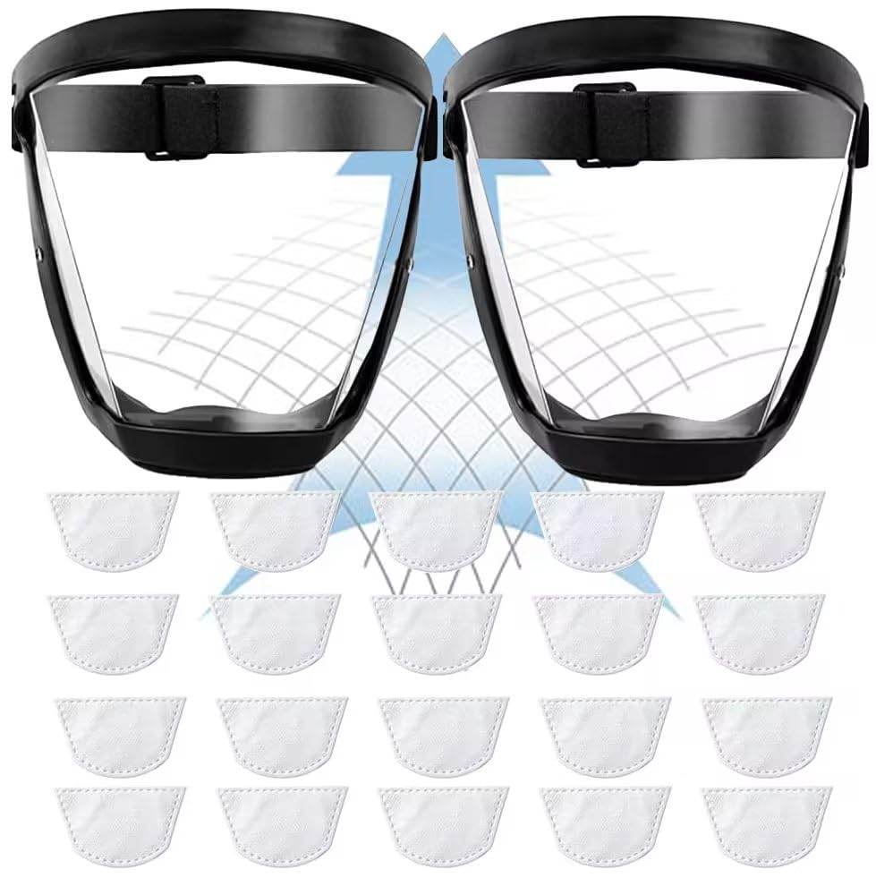 曇り止めコーティング 広視野透明サンシェード 通気性のある底 - Woodworking Face Shield のレビューと価格