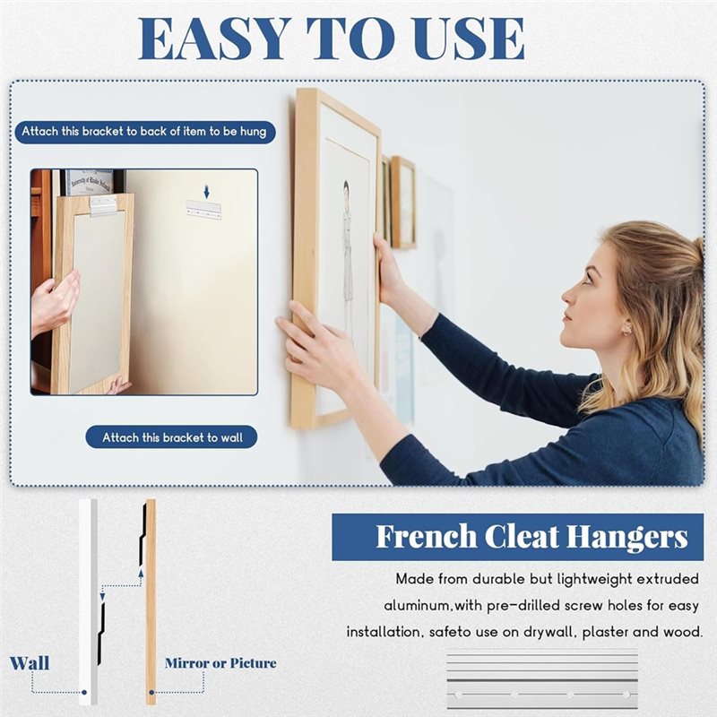 80ポンド耐荷重ヘビーデューティーフレンチクリートピクチャー - Woodworking French Cleat のレビューと価格