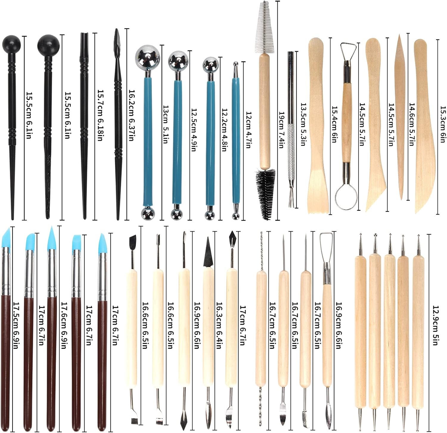 陶器粘土彫刻ツールキット 8-61 個/セット、セラミックワ - Wood Chisel Set のレビューと価格