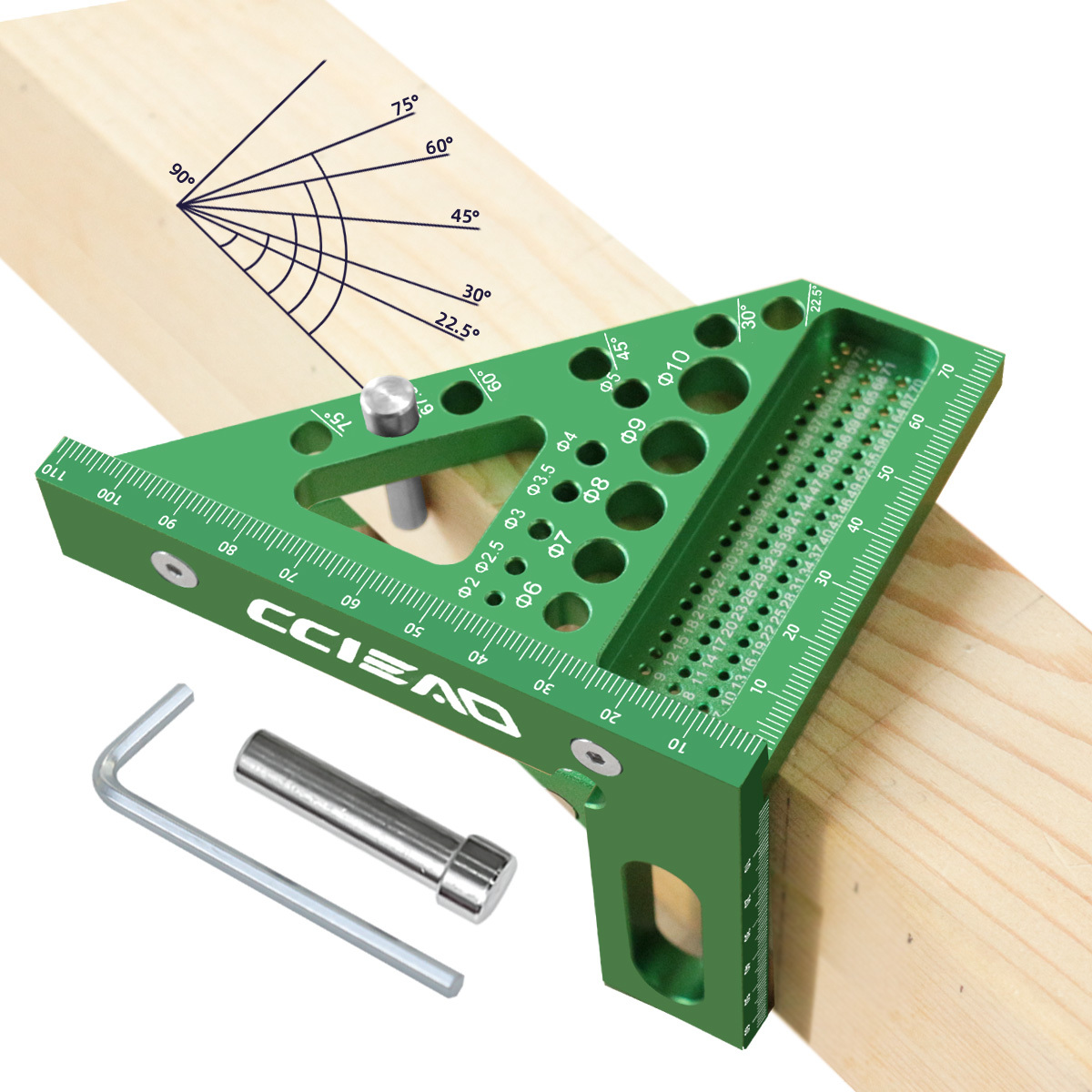 カーペンタースクエア 3D マルチ角度測定定規、穴位置高精度 - Woodworking Ruler のレビューと価格