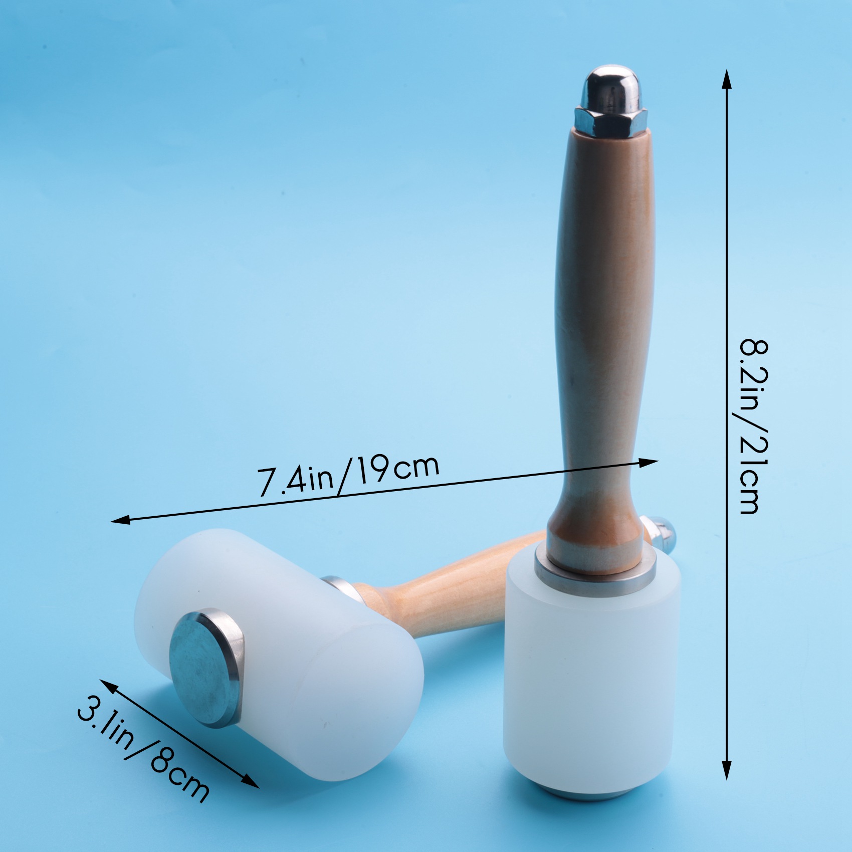 A84X-2 個革彫刻ハンマー、革マレット、木製ハンドルナイ - Wooden Mallet Carving のレビューと価格