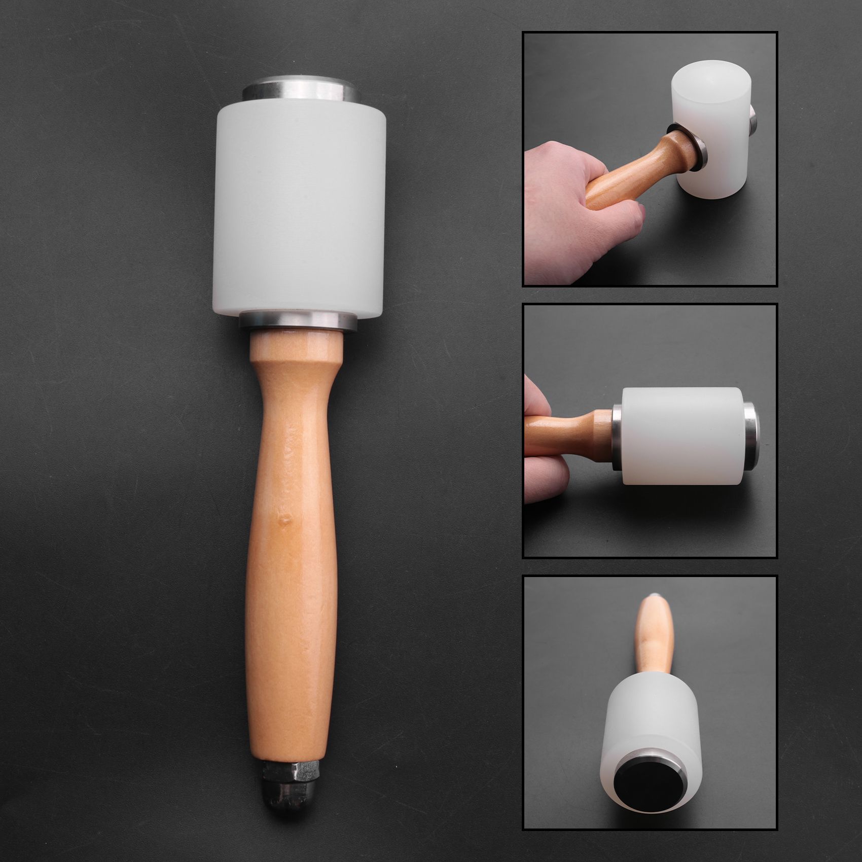 A84X-2 個革彫刻ハンマー、革マレット、木製ハンドルナイ - Wooden Mallet Carving のレビューと価格