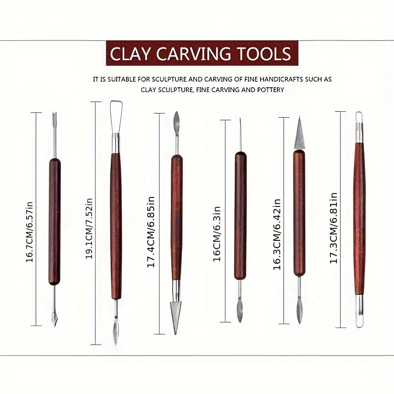 6 個彫刻ツール陶器木製ハンドルセットワックス彫刻彫刻スムー - Wood Chisel Set のレビューと価格
