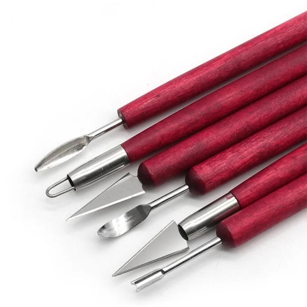 6 個彫刻ツール陶器木製ハンドルセットワックス彫刻彫刻スムー - Wood Chisel Set のレビューと価格