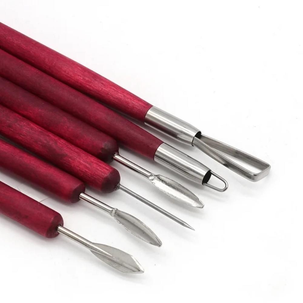 6 個彫刻ツール陶器木製ハンドルセットワックス彫刻彫刻スムー - Wood Chisel Set のレビューと価格
