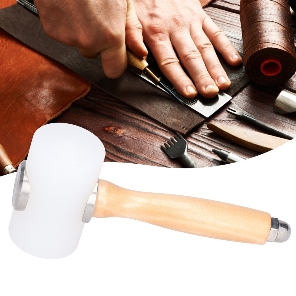 長さ19cm レザークラフトハンマー 異なる色のハンドル 木 - Wooden Mallet Carving のレビューと価格