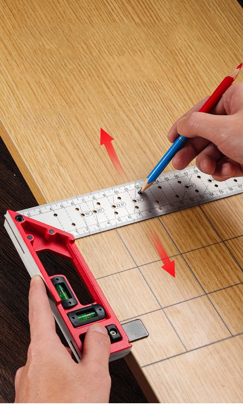 クイックポジショニング木工角度定規レベル金属大工直角定規ステ - Woodworking Multi Tool のレビューと価格