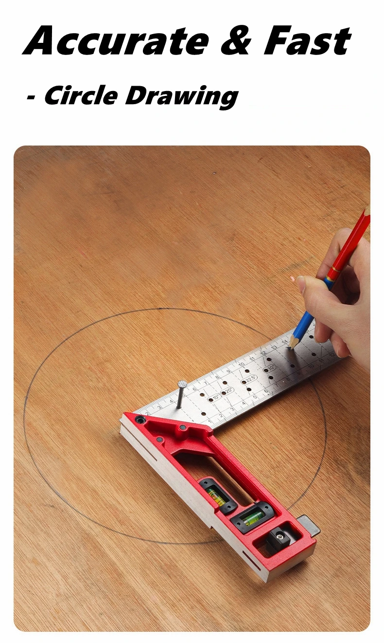 クイックポジショニング木工角度定規レベル金属大工直角定規ステ - Woodworking Multi Tool のレビューと価格