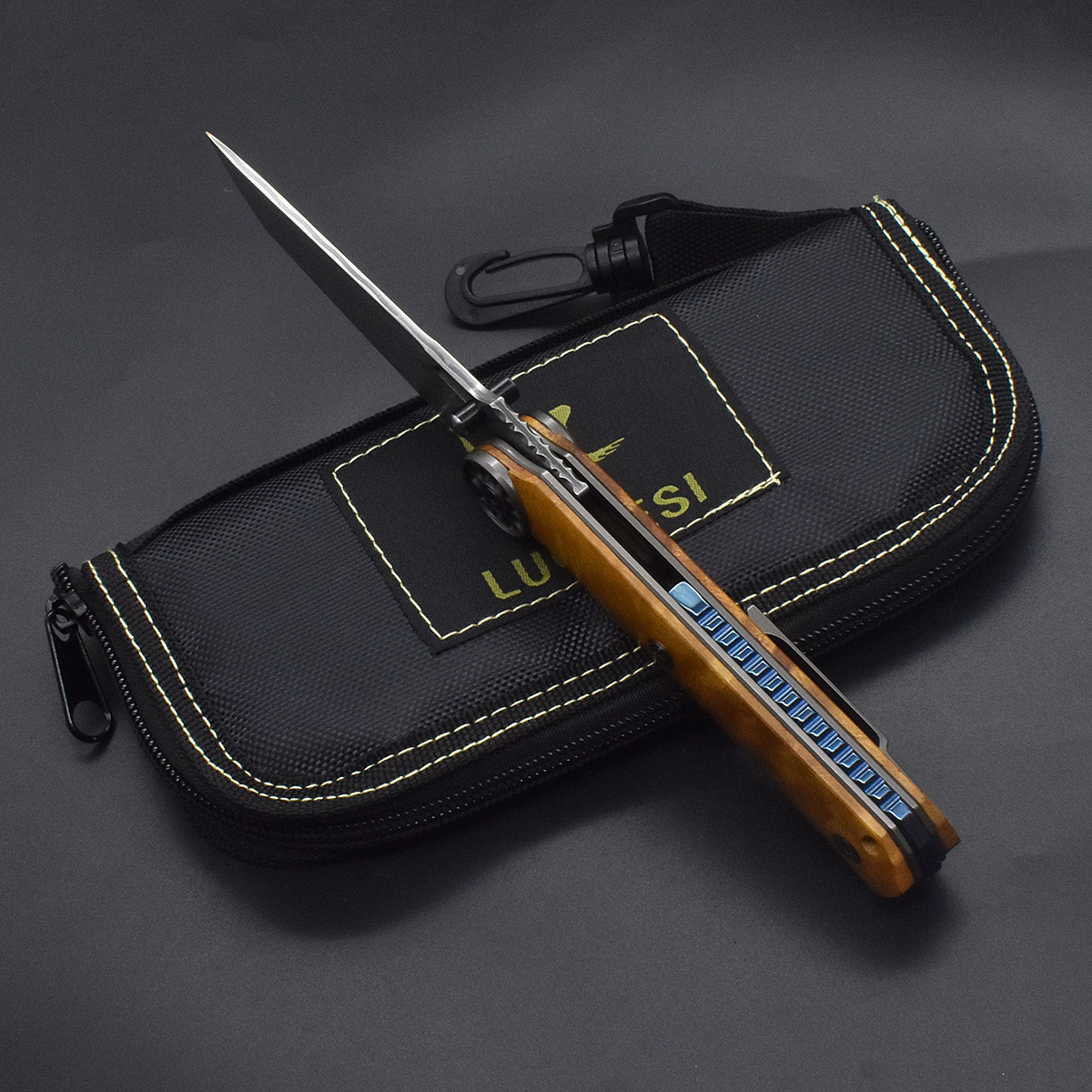 VG10 ダマスカス鋼樟脳木ハンドル折りたたみナイフバックク - Woodworking Z Clips のレビューと価格