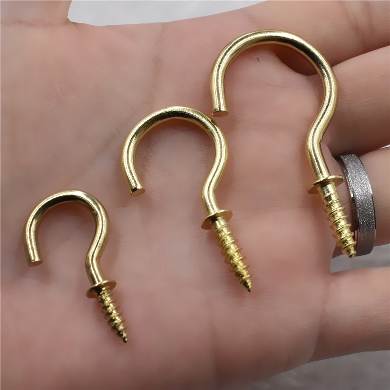 20個の頑丈なアイボルトフック1/2インチ真ちゅうメッキカッ - Woodworking Questions のレビューと価格