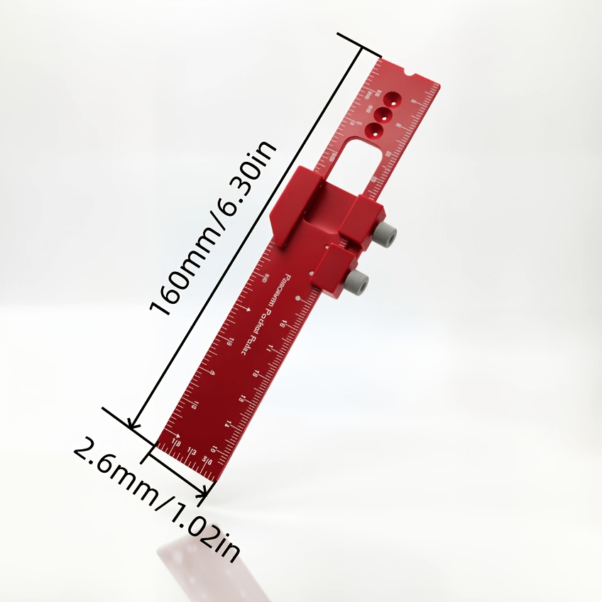 アルミニウム合金製木工用ポケット定規（スライダー付き）、四角 - Woodworking Ruler のレビューと価格