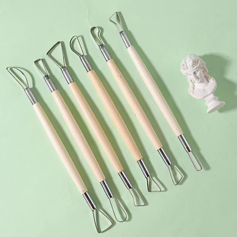 6 個木製ハンドルワックス陶器粘土彫刻彫刻ツール DIY 陶 - Wood Chisel Set のレビューと価格